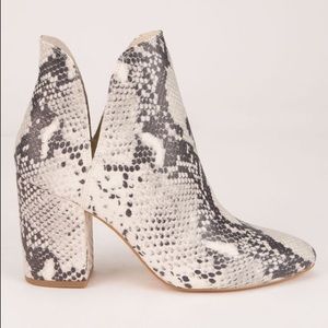 STEVE MADDEN Rookie Natural Snake Womens Booties